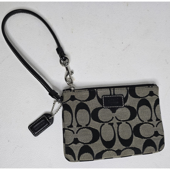 Coach Signature Brown & Tan Canvas Backpack F21928 with Coach Wristlet Beautiful - Picture 12 of 16